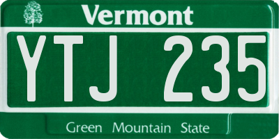 VT license plate YTJ235