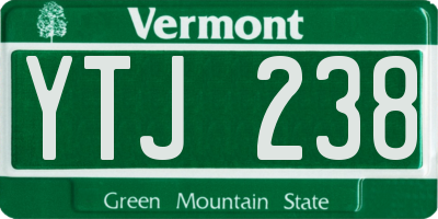 VT license plate YTJ238