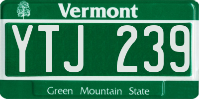 VT license plate YTJ239