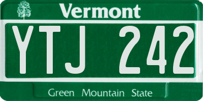 VT license plate YTJ242