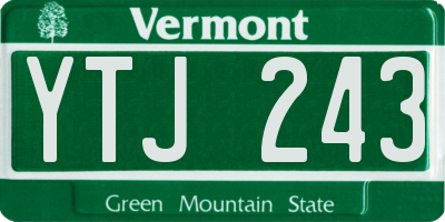 VT license plate YTJ243