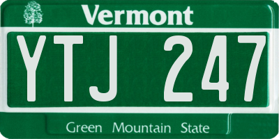 VT license plate YTJ247