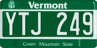 VT license plate YTJ249
