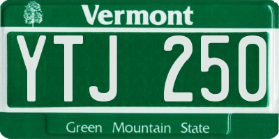 VT license plate YTJ250