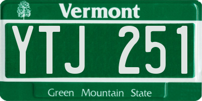 VT license plate YTJ251