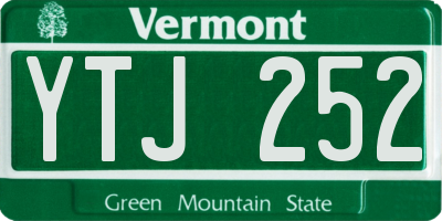 VT license plate YTJ252