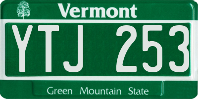 VT license plate YTJ253