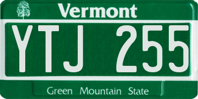 VT license plate YTJ255