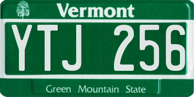 VT license plate YTJ256