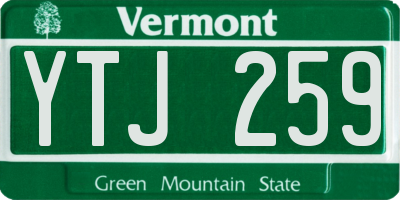 VT license plate YTJ259