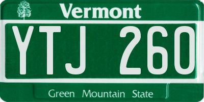 VT license plate YTJ260