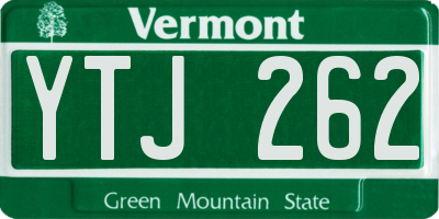 VT license plate YTJ262
