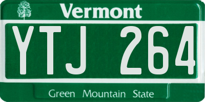 VT license plate YTJ264