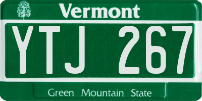 VT license plate YTJ267