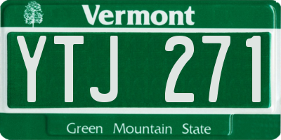 VT license plate YTJ271