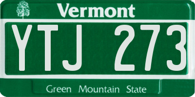VT license plate YTJ273