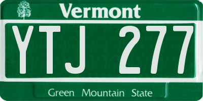 VT license plate YTJ277