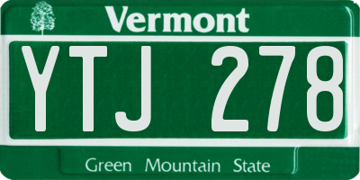 VT license plate YTJ278