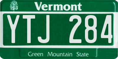 VT license plate YTJ284
