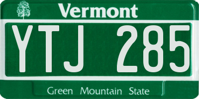 VT license plate YTJ285