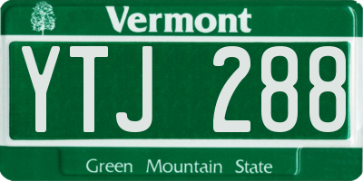VT license plate YTJ288