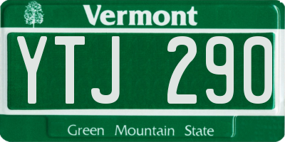 VT license plate YTJ290