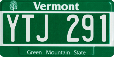 VT license plate YTJ291