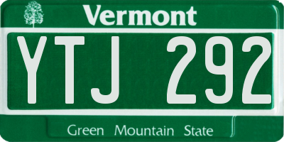 VT license plate YTJ292