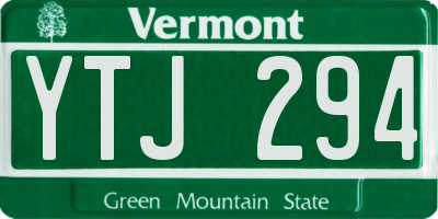 VT license plate YTJ294