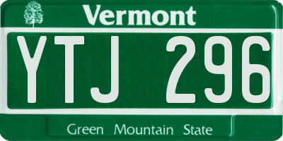 VT license plate YTJ296