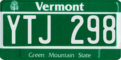 VT license plate YTJ298