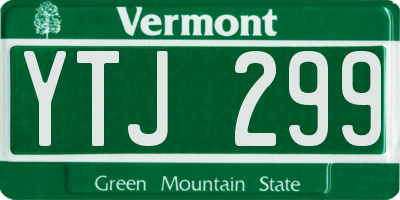 VT license plate YTJ299