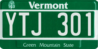 VT license plate YTJ301