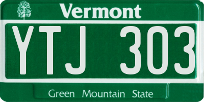 VT license plate YTJ303