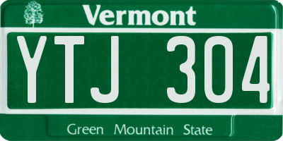 VT license plate YTJ304