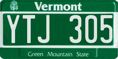 VT license plate YTJ305