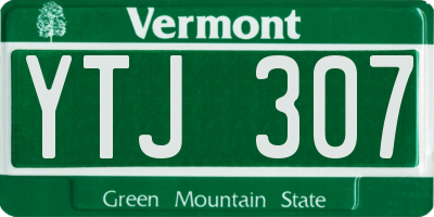 VT license plate YTJ307