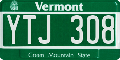 VT license plate YTJ308