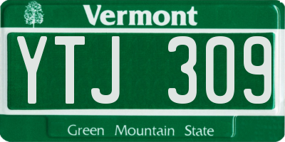 VT license plate YTJ309