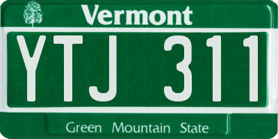 VT license plate YTJ311