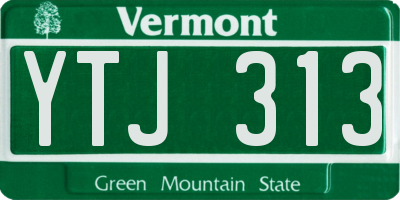 VT license plate YTJ313