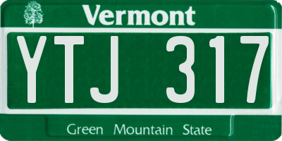 VT license plate YTJ317