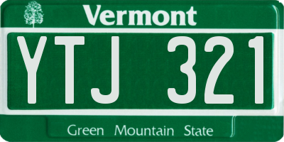 VT license plate YTJ321