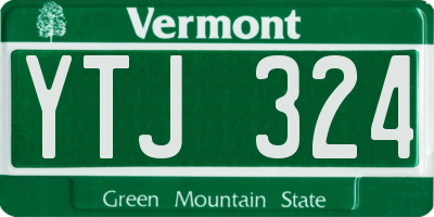 VT license plate YTJ324