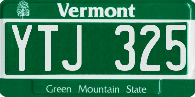 VT license plate YTJ325