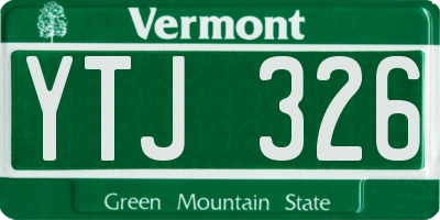VT license plate YTJ326