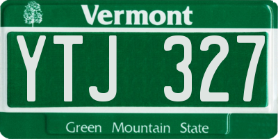 VT license plate YTJ327