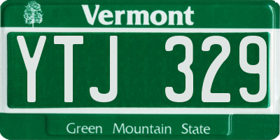 VT license plate YTJ329