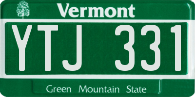 VT license plate YTJ331