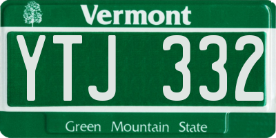 VT license plate YTJ332